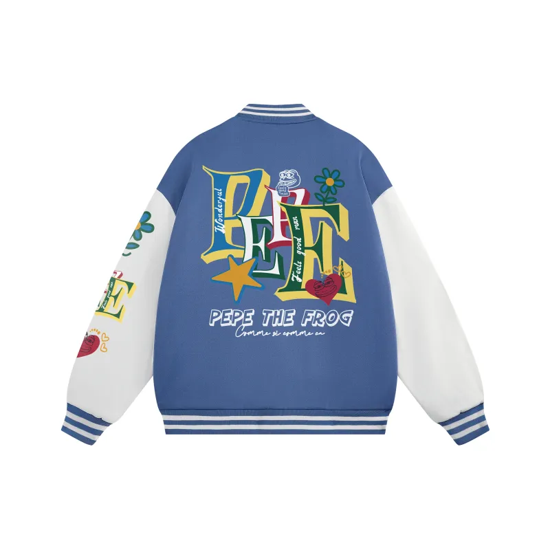 Pepe The Frog Baseball Jacket Unisex-11