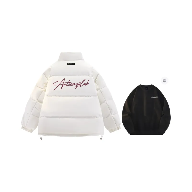 Emoji Down Jacket Unisex Black Red-19