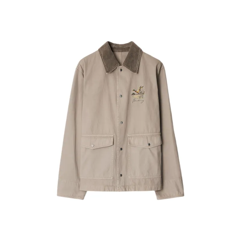 Burberry Motif embroidered Shirt Jacket-0