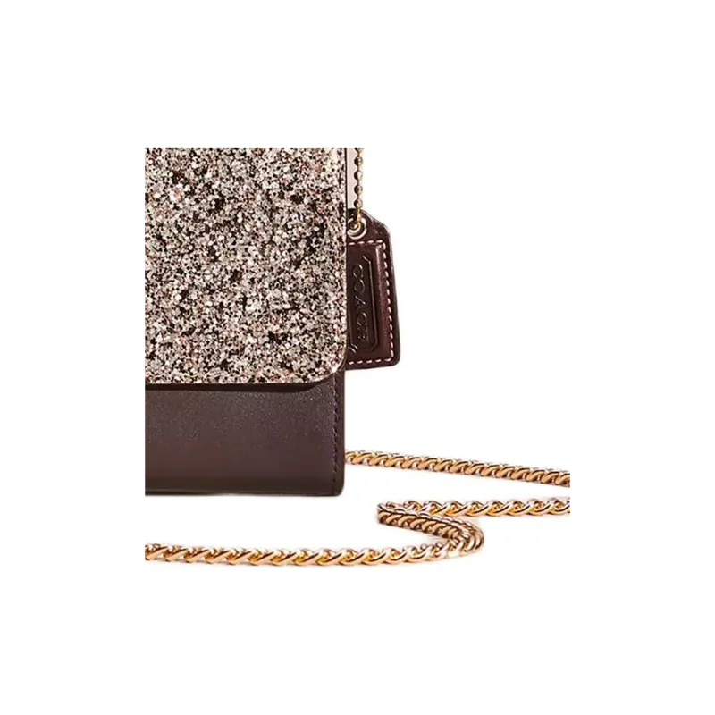 COACH Marlow Calfskin Shoulder Bag Crossbody Bag Small Size Women's Gold Card With White Gold Accents-1