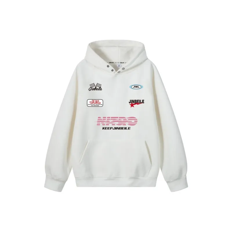 JINBEILE Sweatshirt Unisex White Heather Gray-14