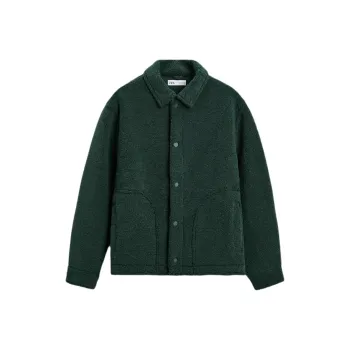 ZARA Velvet feel Coat Men's Green