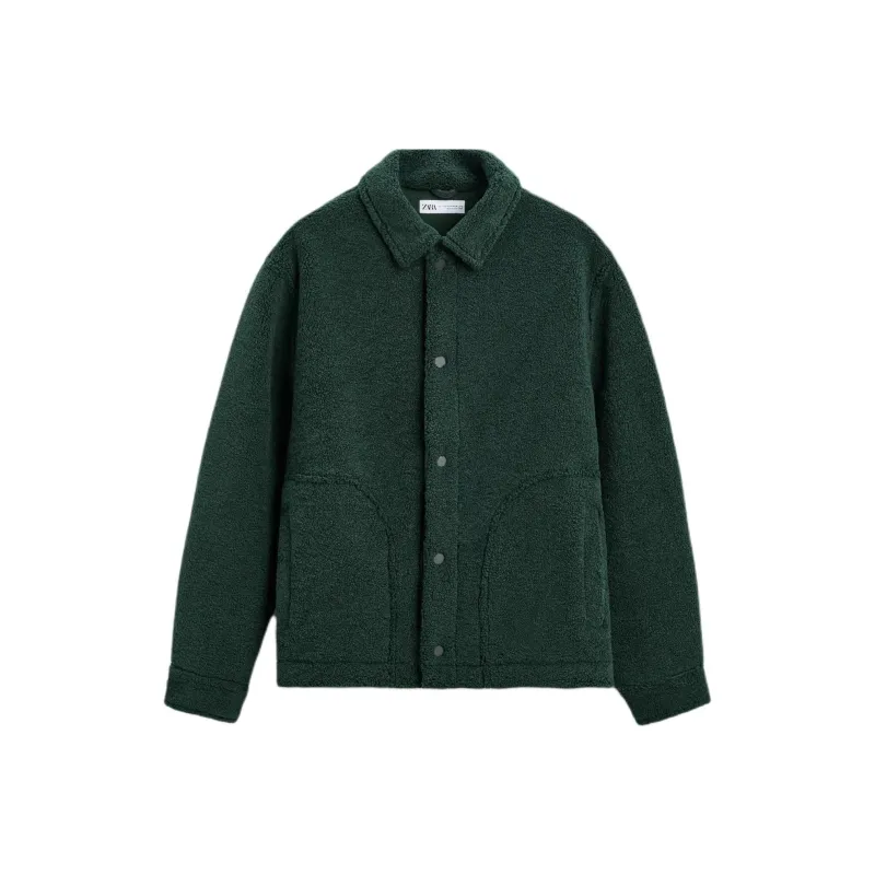 ZARA Velvet feel Coat Men's Green-0