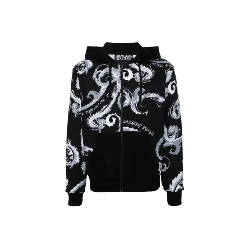 VERSACE JEANS COUTURE Barocco Printed Jersey Hoodie-0