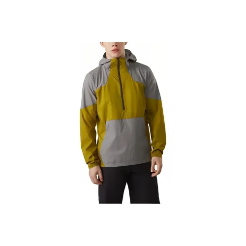 Arcteryx Stowe Windshell Men's Coat Unisex Gray Yellow