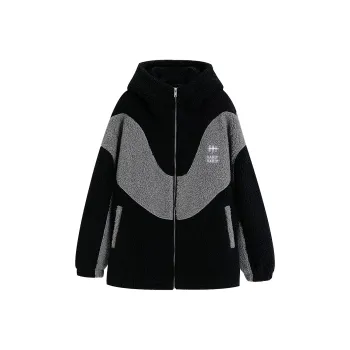 HARDY HARDY Velvet feel Coat Unisex Black & Gray