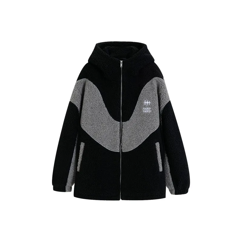HARDY HARDY Velvet feel Coat Unisex Black & Gray-0