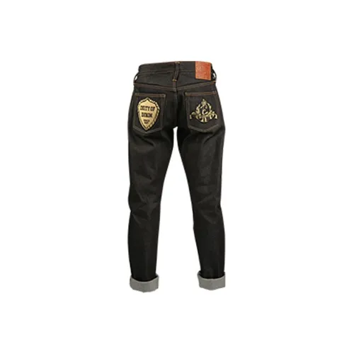 EVISU Tapered Pants Jeans Men's Denim Blue