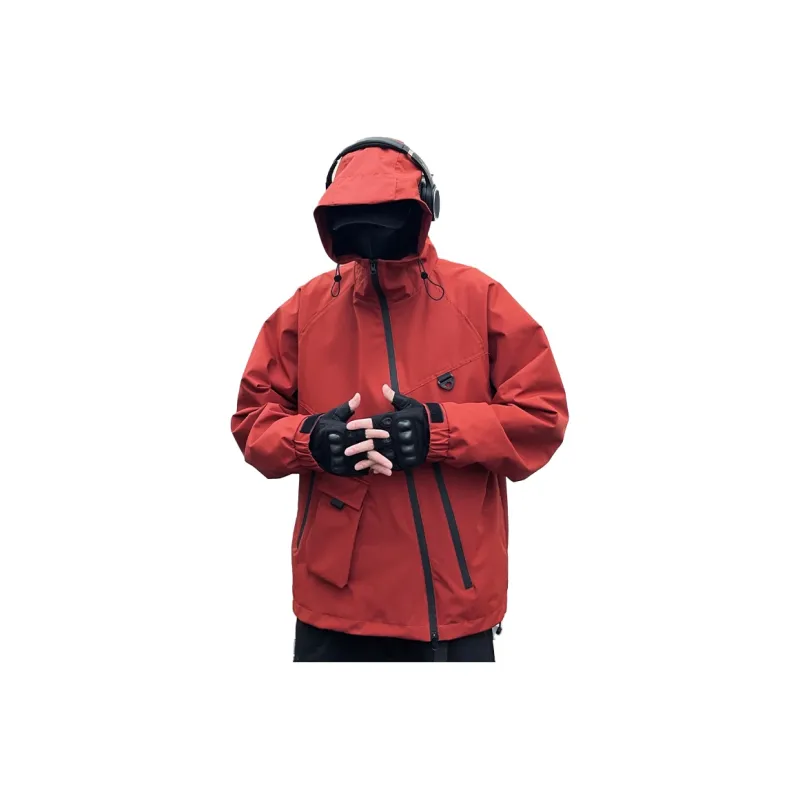 BEENTRILL Waterproof, Windproof, And Breathable Windbreaker Jacket Unisex Rosefinch Red-0