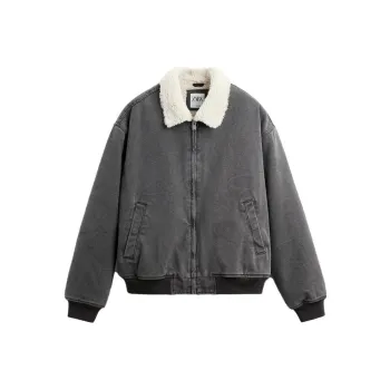 ZARA Jackets Coats Men's Zebra Print Gray