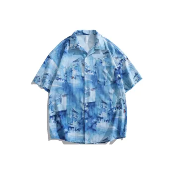 BIENKIMIIYE Shirt Unisex Hibiscus Blue