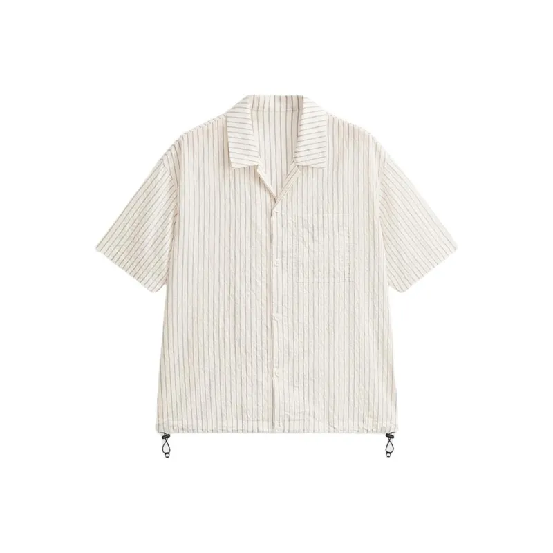 MODE COMMUTER Shirt Men's Beige Black Stripes-0