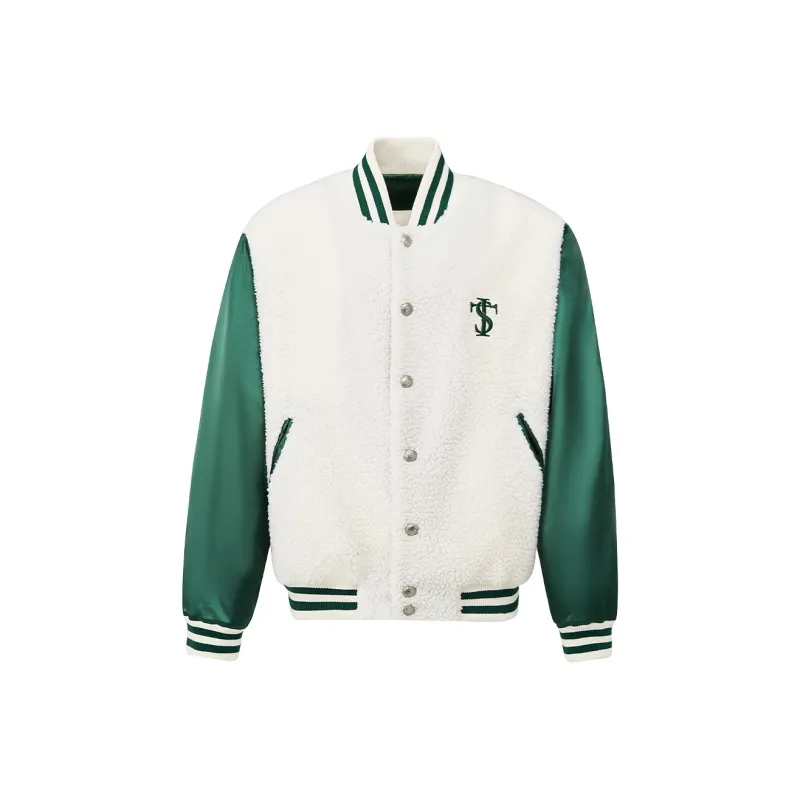 STK SMALL TOWN KID Jackets & Coats Unisex White Green Patchwork-0