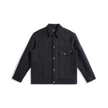 PEACEBIRD MEN PEACEBIRD MEN Fashion Collection Jacket Fall Fashion Color Block Jacket Tweed Casual Coat Jacket Men's
