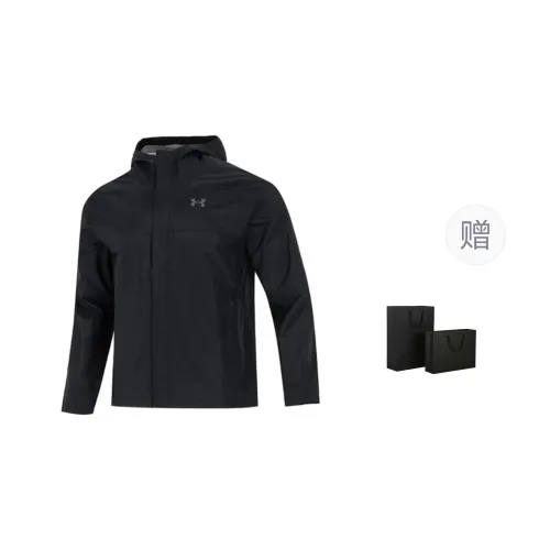 Under Armour Water Resistant And Rainproof Windbreaker Jacket Men's Black Shopping Bag Included