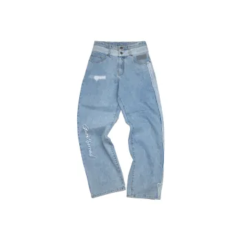 GAONCREW Straight Jeans Unisex Light Blue