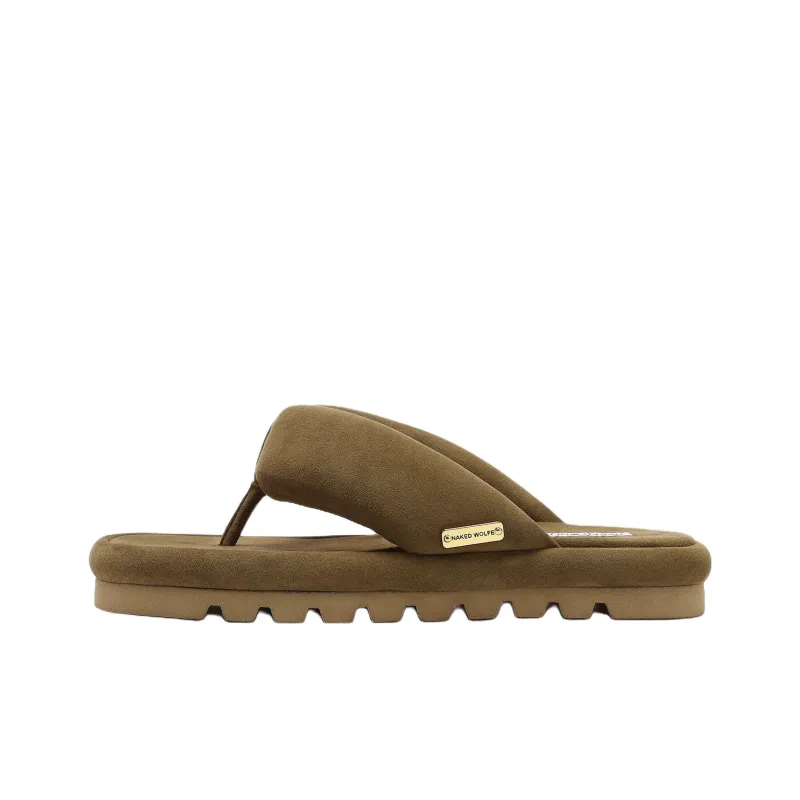 Naked Wolfe Rubber Sole Abrasion Resistant Flip Flops Women's Umber-0