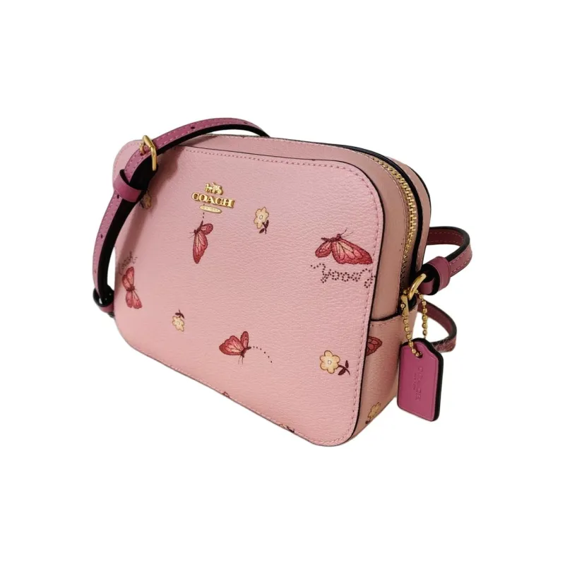 COACH Camera Leather Handbag Shoulder Bag Crossbody Bag Mini Women's Pink-4