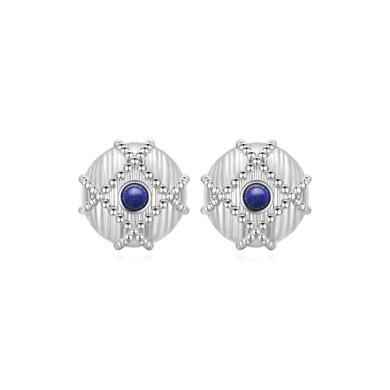 VIGG S925 Sterling Silver Stud Earrings Women's-0
