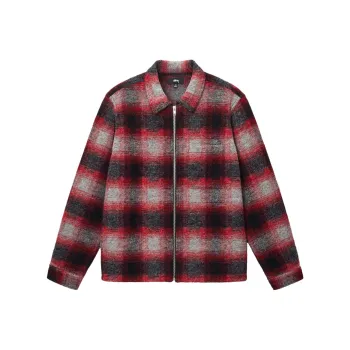 Stussy Brushed Wool Plaid Zip Shirt