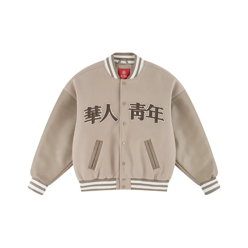 OCCUPY Basic Logo Series Baseball Jacket Unisex-1