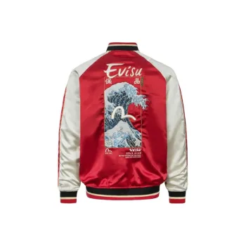 EVISU Seagull And The Great Wave Satin Bomber Jacket