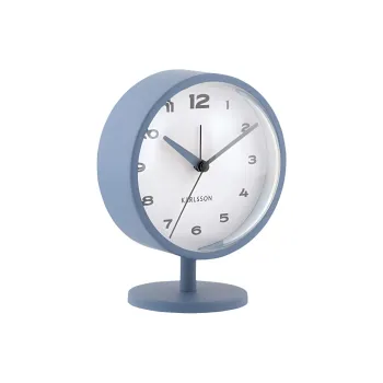 Karlsson Sweeping Seconds Movement Iron Alarm Clock Unisex Blue