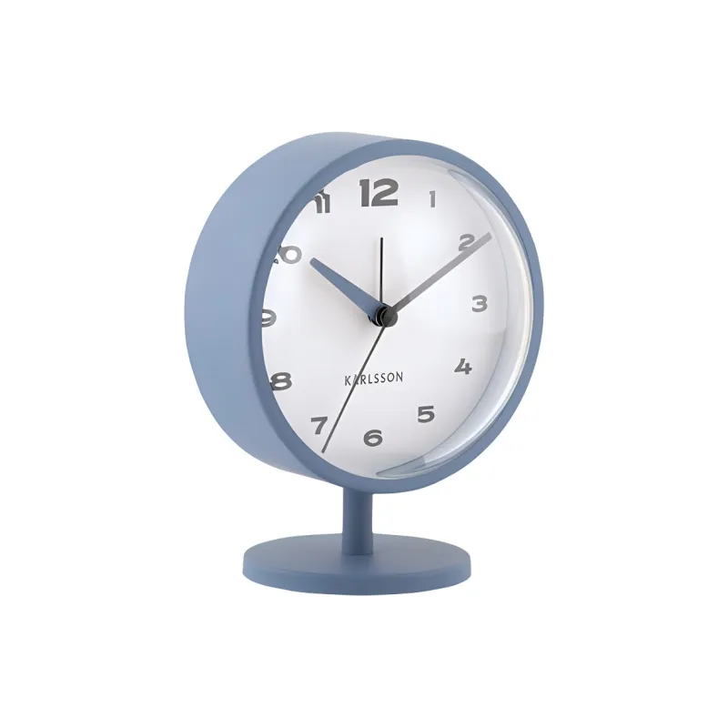 Karlsson Sweeping Seconds Movement Iron Alarm Clock Unisex Blue-0