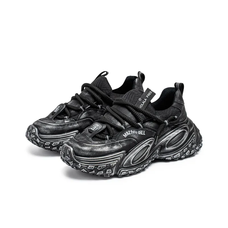 JANECO Slip Resistant, Abrasion Resistant, Breathable Low Top Chunky Sneakers Men's-2