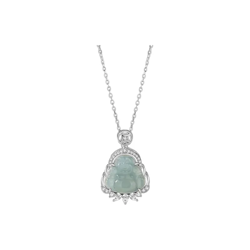 Phoenix Temple Jewelry Ice Glutinous Jadeite Necklaces Women's-0