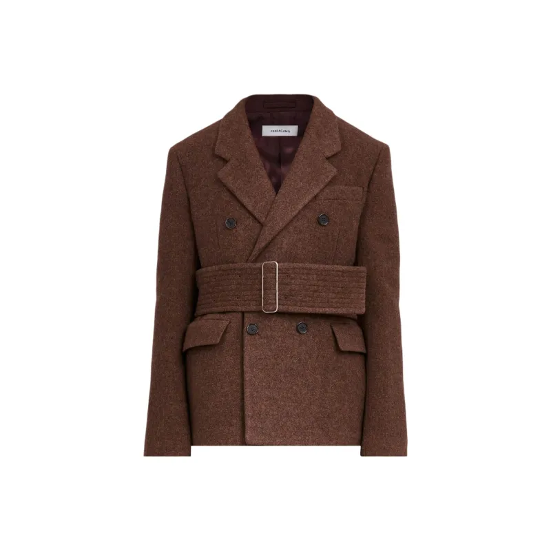 Ferragamo Double Breasted Belted Jacket-0