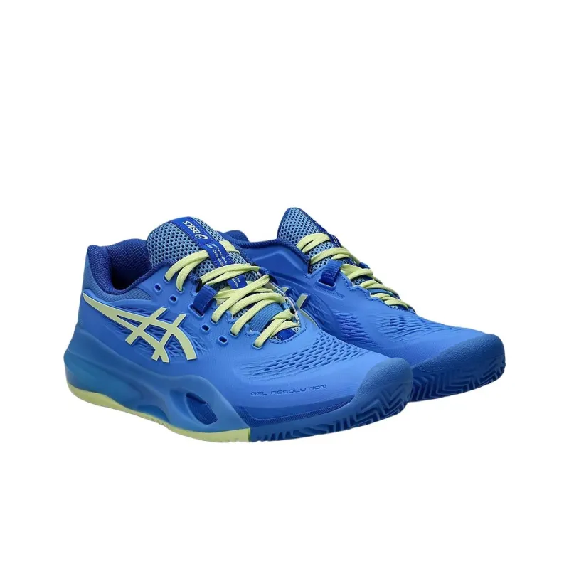 Asics Gel Resolution X Clay Blue Coast Huddle Yellow Women's-2