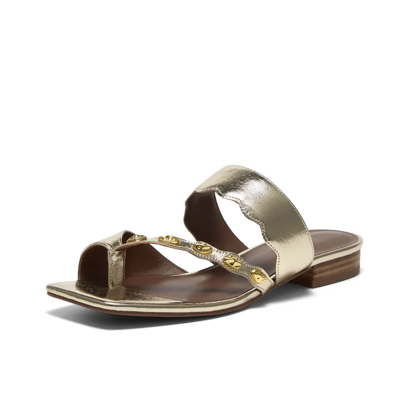 Joypeace Flip Flops Women's Gold-1
