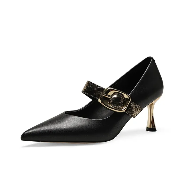 Bai Shiting Slim Heel High Heels 6cm Women's-0