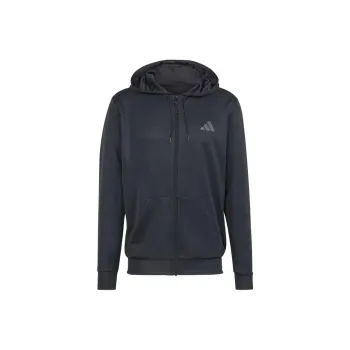 Adidas Train Essentials Seasonal Full Zip Hoodie Jackets & Coats Men's Black