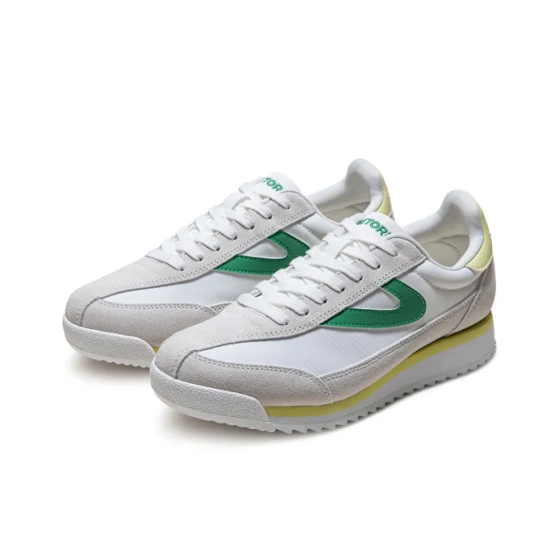 TRETORN Breathable Low Top Casual Shoes Women's White/Green/Light Yellow-1