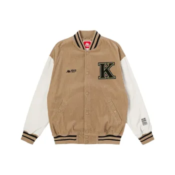 Kappa Fall Baseball Jacket Unisex Gray Khaki