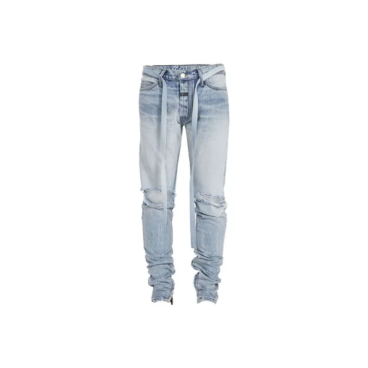 Fear Of God Skinny Fit Distressed Denim With Ankle Zippers Jeans-0
