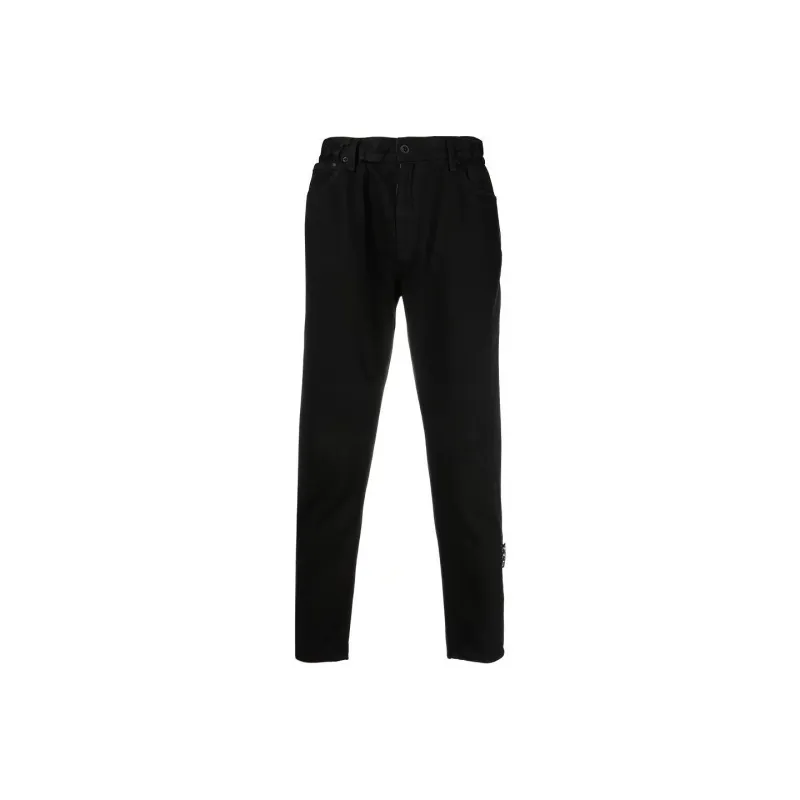 OFF WHITE High Rise Cropped Straight Leg Jeans-0