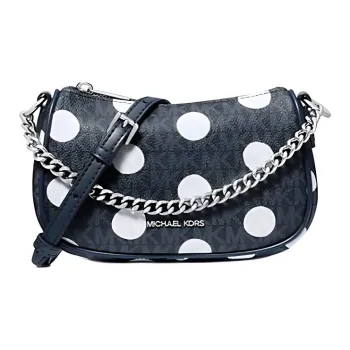 MICHAEL KORS Carmela Coated Canvas Crossbody Bag Shoulder Bag Women's Marine Blue