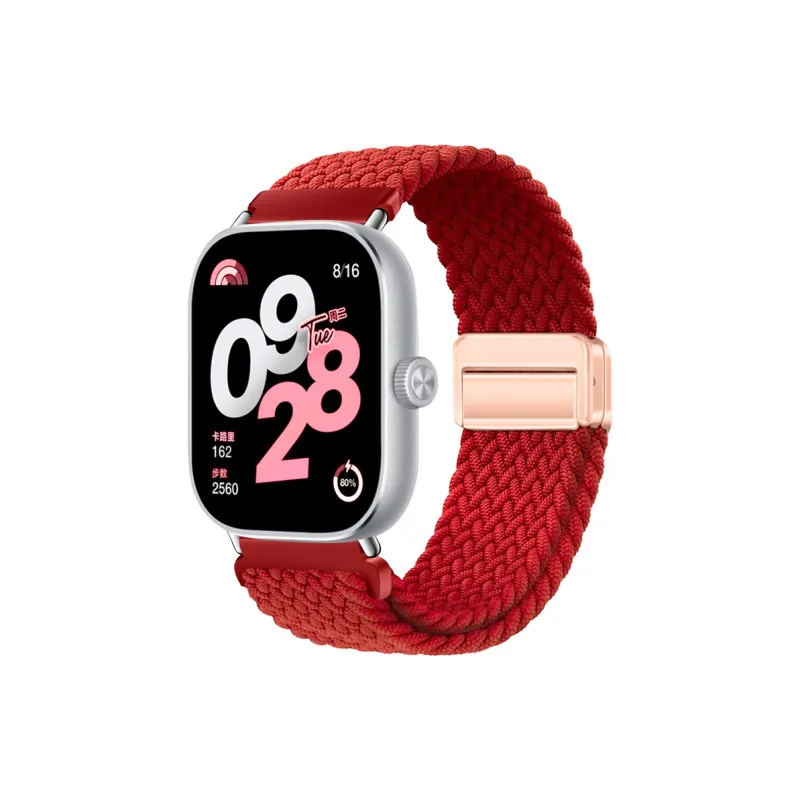 Watchbond Watch Band Xiaomi Red Beige Compatibility Nylon Material-15