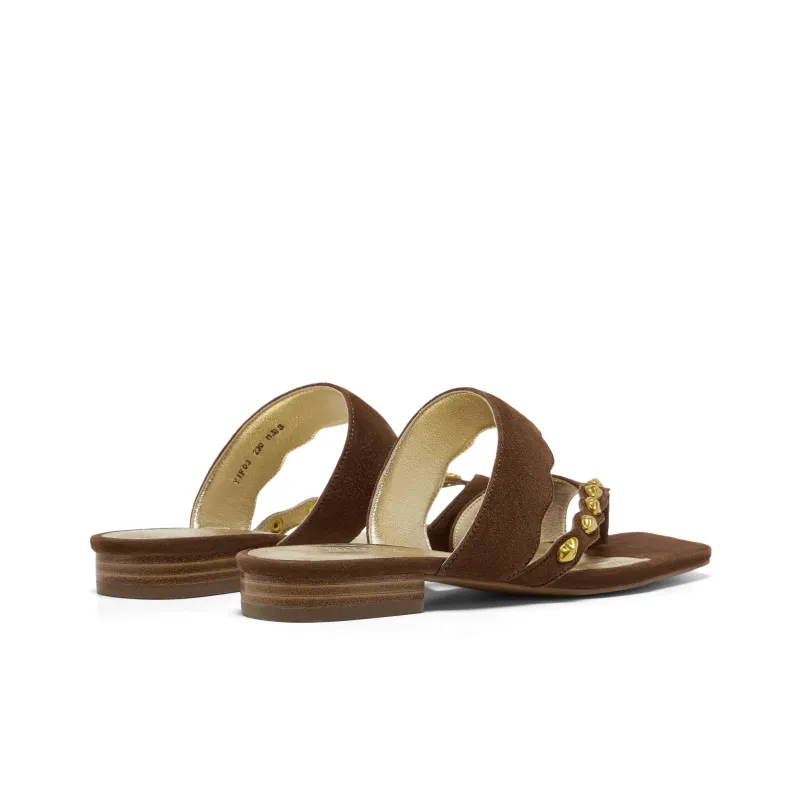 Joypeace Rubber Sole Flip Flops Women's Coffee-2