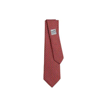 HERMES Mulberry Silk Ties Men's Red