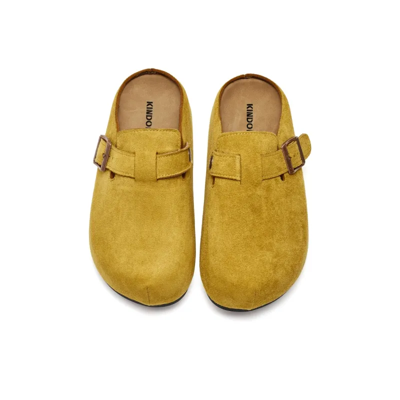 JINDUN Slip on Platform Closed Toe Slippers Women's Yellow-4