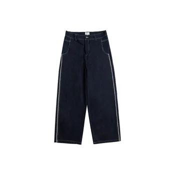 YOSHIYOYI Straight Jeans Unisex Dark Blue