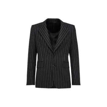 Alexander McQueen Single Breasted Prinstriped Blazer