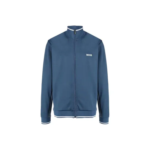 HUGO BOSS Logo embroidered Zip up Jacket