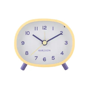 Karlsson Sweeping Seconds Movement Iron Alarm Clock Unisex Yellow