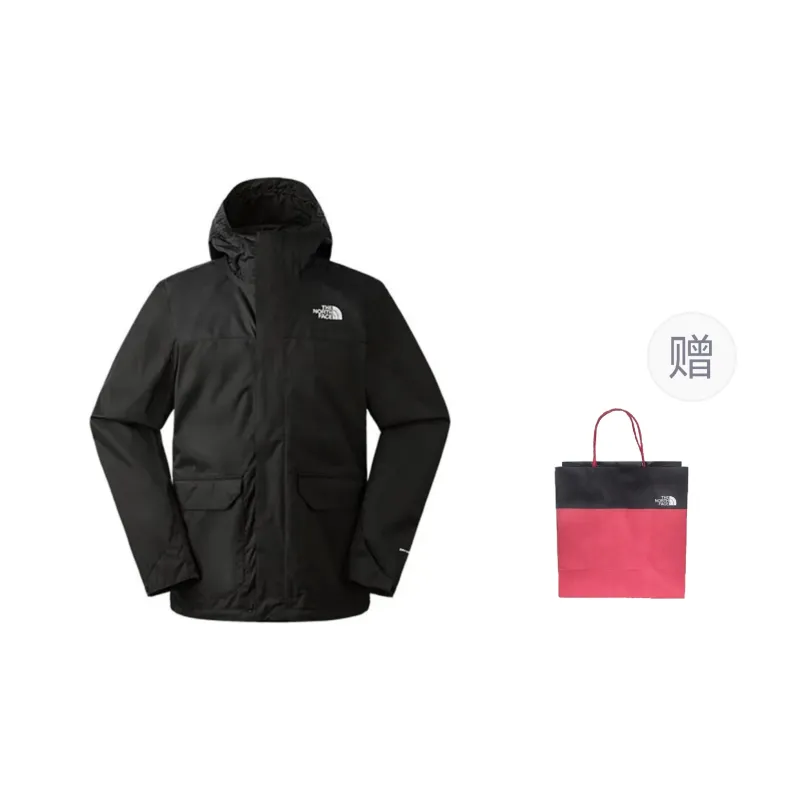 THE NORTH FACE Waterproof And Windproof Windbreaker Jacket Men's Black Comes With Shopping Bag-0