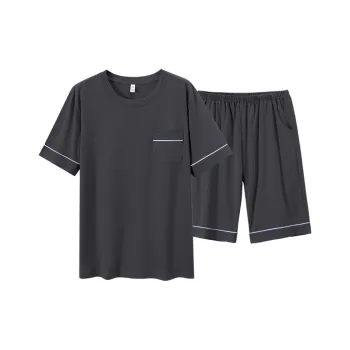 Cotton Gene Pajama Set Men's Dark Gray